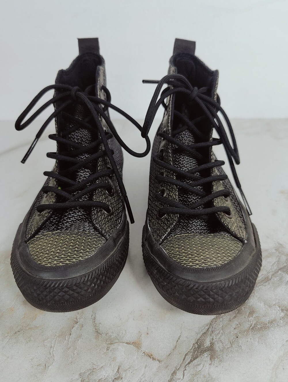 Converse CT All Star High Lunarlon Black White Textured Sneakers, 5(M) 7(W) - Picture 6 of 9